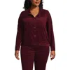 Lands' End Plus Size Corduroy Cropped Button Front Jacket In Rich Burgundy
