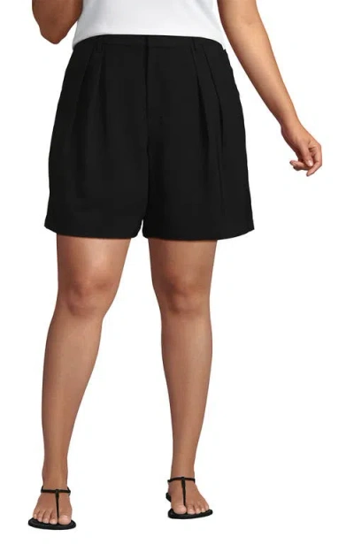 Lands' End Creaseless High Rise 7" Shorts In Black