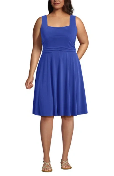 Lands' End Cupro Fit And Flare Sleeveless Dress