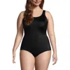 Lands' End Plus Size Ddd-cup Scoop Neck Tugless Sporty One Piece Swimsuit In Black