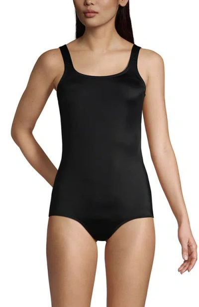Lands' End Plus Size Dd-cup Scoop Neck One Piece Swimsuit In Black