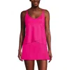 Lands' End Plus Size Dd-cup Chlorine Resistant V-neck Tulip Hem Tankini Swimsuit Top In Prism Pink