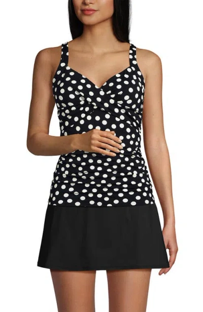 Lands' End Plus Size Dd-cup Chlorine Resistant V-neck Underwire Tankini Top Swimsuit Adjustable Stra In Brown