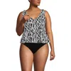 Lands' End Plus Size Dd-cup Tie Shoulder Flutter Tankini Top In Black
