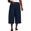 Lands' End Plus Size Denim Mid Rise Wide Leg Culotte Jeans In Blue