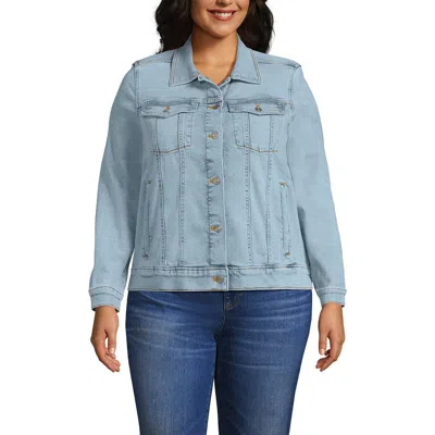 Lands' End Denim Trucker Jacket In Breeze Blue Wash