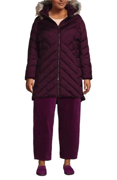 LANDS' END LANDS' END INSULATED COZY FLEECE LINED PRIMALOFT COAT