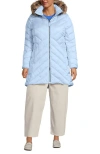 Lands' End Plus Size Featherfree Cozy Fleece Lined Winter Coat In Blue