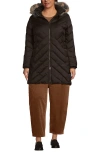 Lands' End Plus Size Featherfree Cozy Fleece Lined Winter Coat In Brown