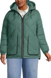 Lands' End Featherfree Insulated Diamond Quilted Jacket In Washed Evergreen