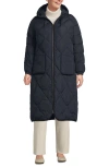 Lands' End Plus Size Featherfree Insulated Diamond Quilted Maxi Coat In Lunar Gray