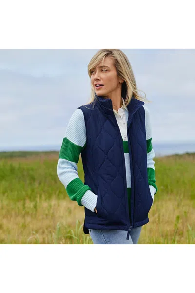 Lands' End Plus Size Featherfree Quilted Insulated Vest In Blue