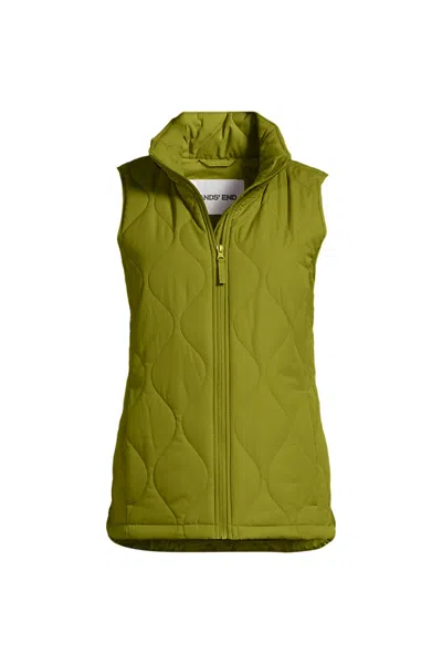 Lands' End Plus Size Featherfree Quilted Insulated Vest In Green