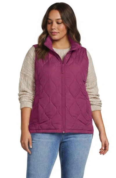 Lands' End Plus Size Featherfree Quilted Insulated Vest In Light Raspberry