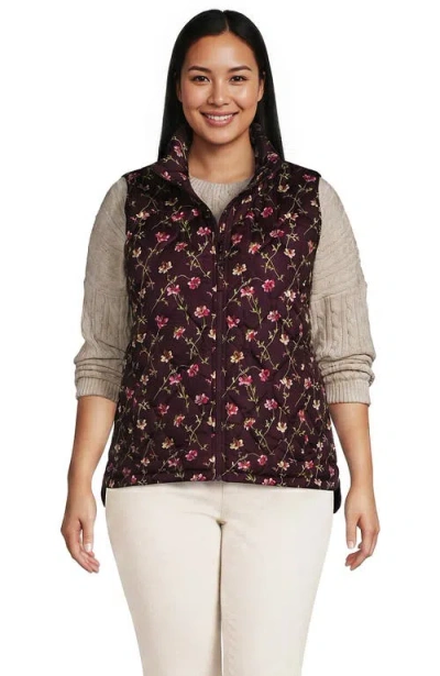 Lands' End Plus Size Featherfree Quilted Insulated Vest In Multi