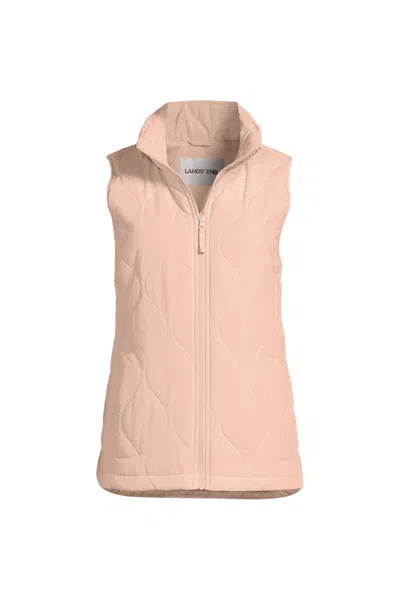 Lands' End Plus Size Featherfree Quilted Insulated Vest In Pink
