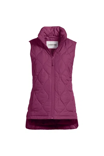 Lands' End Plus Size Featherfree Quilted Insulated Vest In Purple