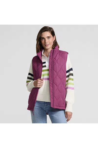 Lands' End Plus Size Featherfree Quilted Insulated Vest In Red