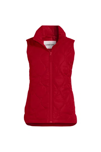 Lands' End Plus Size Featherfree Quilted Insulated Vest In Red