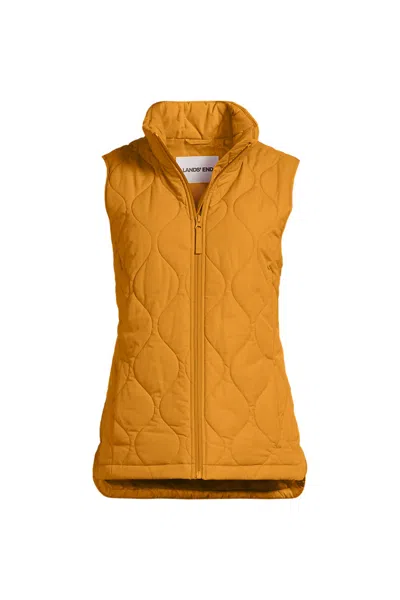 Lands' End Plus Size Featherfree Quilted Insulated Vest In Yellow