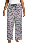 Lands' End Plus Size Flannel Patchwork Wide Leg Sleep Pants In Multi