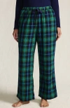 Lands' End Plus Size Flannel Wide Leg Sleep Pants In Animal Print