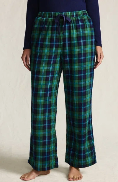 Lands' End Plus Size Flannel Wide Leg Sleep Pants In Animal Print