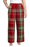 Lands' End Plus Size Flannel Wide Leg Sleep Pants In Multi