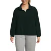 Lands' End Plus Size Half Zip Cozy High Pile Fleece Pullover In Black