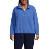 Lands' End Plus Size Half Zip Cozy High Pile Fleece Pullover In Blue