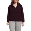 Lands' End Plus Size Half Zip Cozy High Pile Fleece Pullover In Burgundy