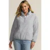 Lands' End Plus Size Half Zip Cozy High Pile Fleece Pullover In Gray