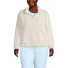Lands' End Plus Size Half Zip Cozy High Pile Fleece Pullover In Gray