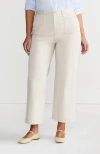 Lands' End Plus Size High Rise Patch Pocket Wide Leg Chino Crop Pants In Light Stone