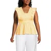 Lands' End Lightweight Jersey Ruffle Peplum Top