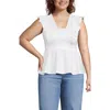 Lands' End Lightweight Jersey Ruffle Peplum Top