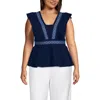 Lands' End Lightweight Jersey Ruffle Peplum Top