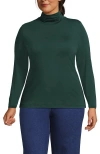 Lands' End Lightweight Jersey Skimming Long Sleeve Turtleneck In Deep Forest