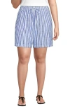 Lands' End Plus Size Linen High Rise Pull On 7" Shorts