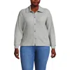 Lands' End Plus Size Long Sleeve Waffle Collared Shacket In Gray