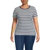 Lands' End Plus Size Micro Rib T-shirt In Black