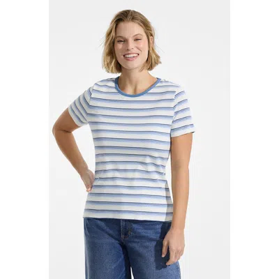 Lands' End Plus Size Micro Rib T-shirt In Blue