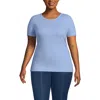 Lands' End Plus Size Micro Rib T-shirt In Blue