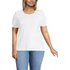 Lands' End Plus Size Micro Rib T-shirt In White