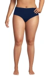 Lands' End Plus Size Mid Rise Classic Bikini Bottoms In Deep Sea Navy