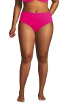 Lands' End Plus Size Mid Rise Classic Bikini Bottoms In Prism Pink