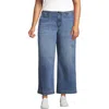 Lands' End Plus Size Mid Rise Denim Wide Leg Ankle Jeans In Beau Blue