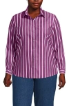 Lands' End Plus Size No Iron Button Front Shirt In Multi