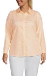 Lands' End Plus Size No Iron Button Front Shirt In Sweet Mango Tiny Bloom