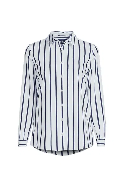 LANDS' END PLUS SIZE NO IRON BUTTON FRONT SHIRT